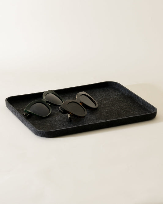 Rinan Sculpted Felt Wide Tray and Multi-Functional Storage Box Lid Cover