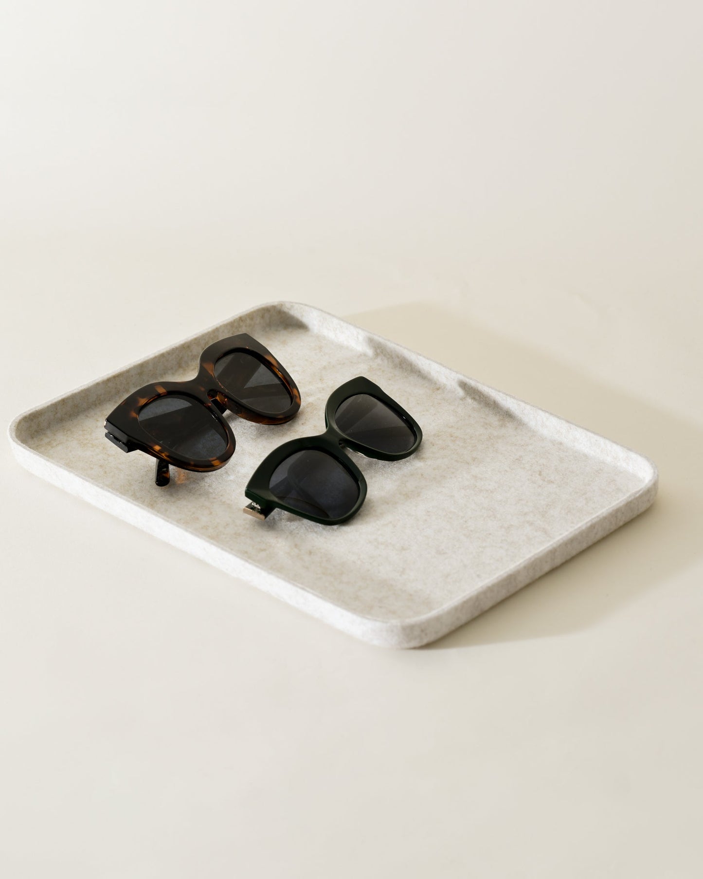 Rinan Sculpted Felt Wide Tray and Multi-Functional Storage Box Lid Cover