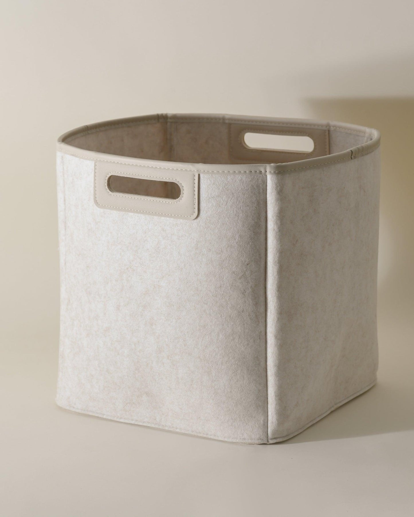 Rinan 12-Inch Premium Heavy-Duty Felt Storage Bin Large Organizer Basket with Handles